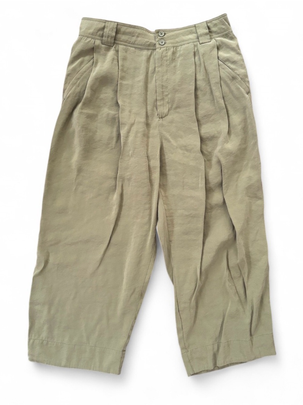 Anthropologie High RiseOlive Green Wide Leg Pants Size 12